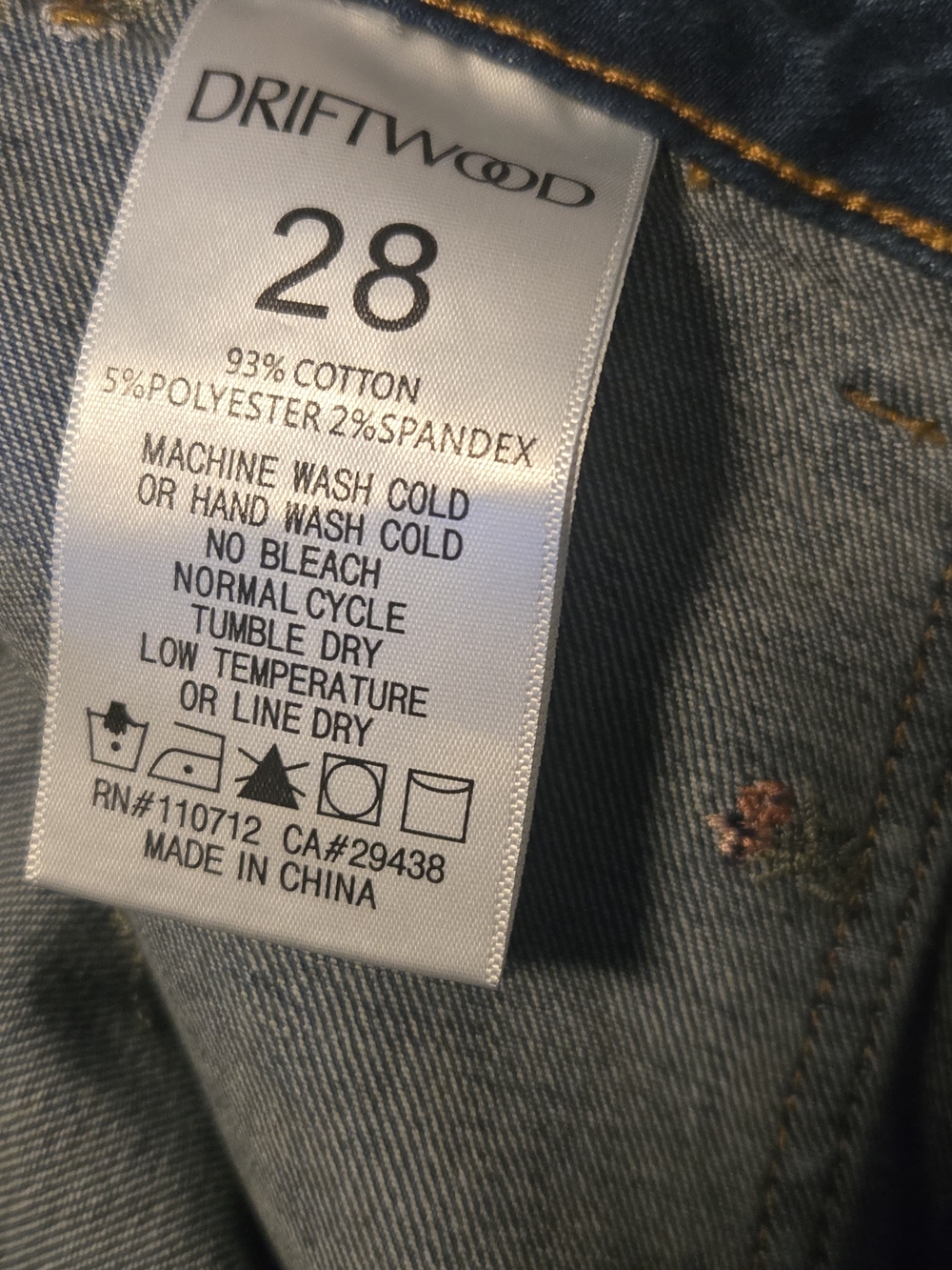 Driftwood Embroidered Dark Wash Women’s Jeans - Floral Detail - Picture 10 of 16